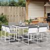 vidaXL Garden Dining Set White Powder-coated steel Medium Foldable