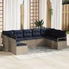vidaXL Sofa Set with Cushion 7 pcs Grey Poly Rattan