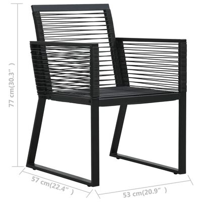 Rattan Patio pcs vidaXL 2 Chairs Black PVC