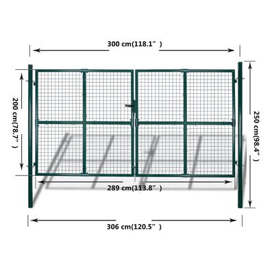 vidaXL Garden Mesh Gate Fence Door Wall Grille 113.8" x 78.7" / 120.5" x 98.4"