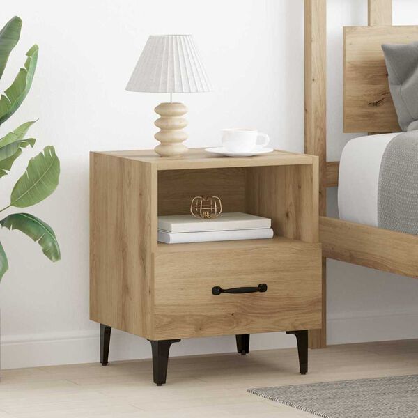 vidaXL Bedside Cabinet Artisan Oak 15.75 x 13.78 x 18.70 in