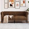 vidaXL Chesterfield Sofa Brown Fabric (100% polyester), plywood, solid wood