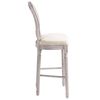 vidaXL Bar Chair Set of 2 Cream white Linen upholstery, solid wood frame