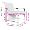 vidaXL Armchair White Faux Leather, Wood, Chrome Medium Ergonomic