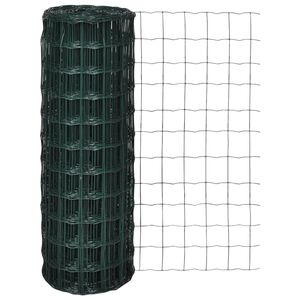 vidaXL Euro Fence Steel 32.8‘x4.9‘ Green
