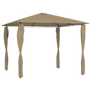 vidaXL Gazebo Taupe Fabric, steel 10x10ft UV-resistant materials