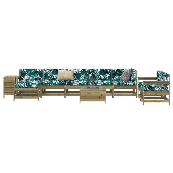 vidaXL 10 Piece Patio Sofa Set Impregnated Wood Pine