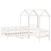 vidaXL Day Bed And Bench Set White Solid Pine Wood