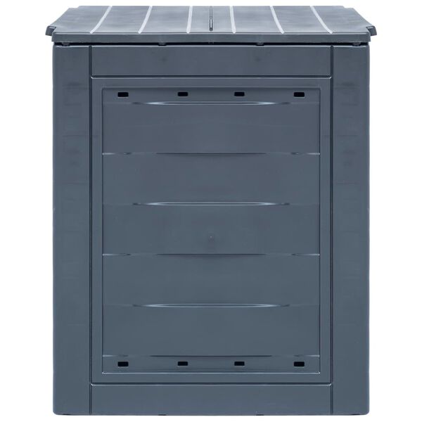 vidaXL Garden Composter Gray Plastic 23.6 x 23.6 x 28.7 in