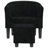 vidaXL Tub Chair Black Velvet (100% polyester), pinewood, plywood, plastic