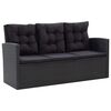 vidaXL Sofa Set Black PE rattan, powder-coated steel, glass Medium