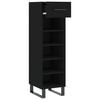vidaXL Shoe Cabinet Black Engineered Wood, Iron Medium Shoe Cabinet