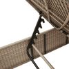 vidaXL Sun Lounger Beige PE rattan, powder-coated steel, polyester, foam