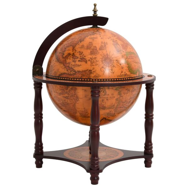 vidaXL Globe Bar Wine Stand Brown Solid Wood Eucalyptus