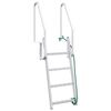 vidaXL 4-Step Dock Ladder Silver 22.83 x 30.31 x 65.35 in Aluminium