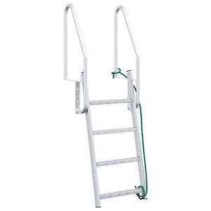 vidaXL 4-Step Dock Ladder Silver 22.83 x 30.31 x 65.35 in Aluminium