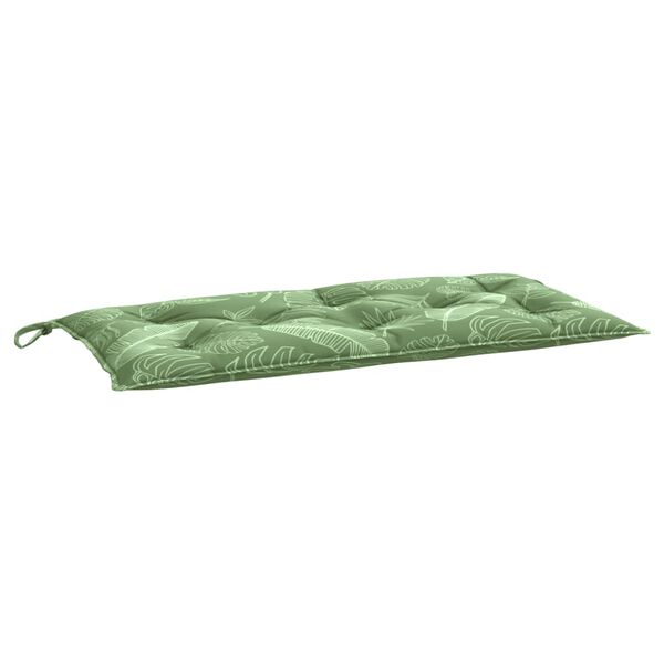 vidaXL Patio Bench Cushion Leaf Pattern 43.3x19.7x2.8" Fabric