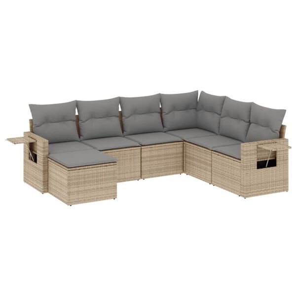 vidaXL Garden Sofa Set Beige, Light Grey