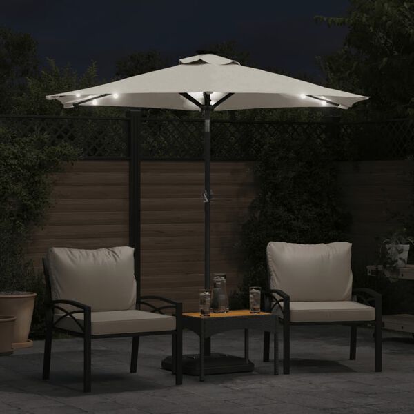 vidaXL Garden Parasol White Polyester, Steel Large Garden Parasol