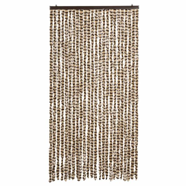vidaXL Fly Curtain Beige and Brown 39.4x78.7" Chenille