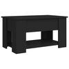 vidaXL Coffee Table Black Engineered wood Medium Adjustable Armrests
