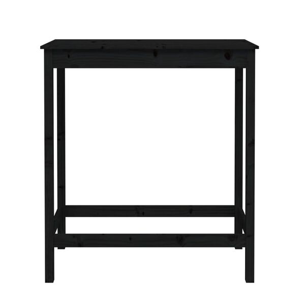vidaXL Bar Table Black Solid pine wood Medium Durable Bar Table