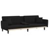 vidaXL Sofa Bed Black 100% polyester fabric, plywood, plastic Large