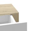 vidaXL Drawer Shelf Oak and White MDF, Metal Compact Wall Shelf