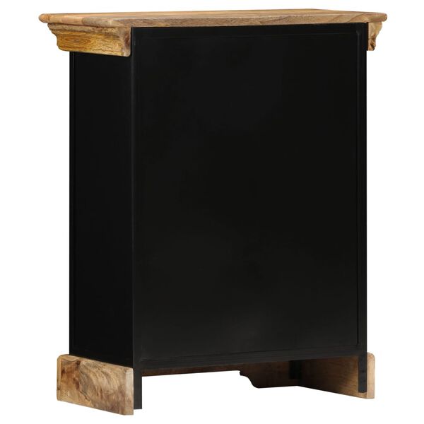 vidaXL Sideboard Brown and Black Solid Mango Wood and Powder-Coated Iron