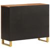 vidaXL Side Cabinet Brown and Black Solid Mango Wood, MDF, Iron Medium