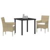 vidaXL Garden Dining Set with Cushion 3 pcs Beige Poly Rattan