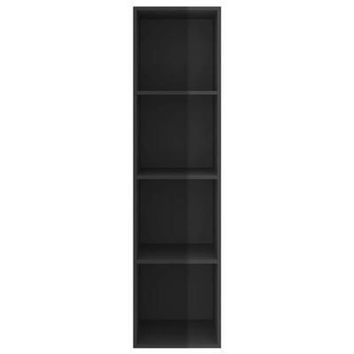 vidaXL Wall-mounted TV Stand High Gloss Black 14.6"x14.6"x56.1" Engineered Wood