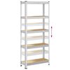vidaXL 5-Layer Storage Shelf Silver Steel&Engineered Wood