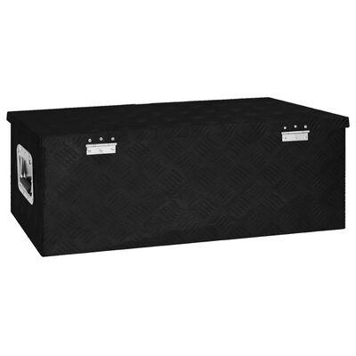 vidaXL Storage Box Black 31.5"x15.4"x11.8" Aluminum
