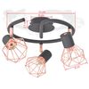 vidaXL Ceiling Lamp Black and Copper Metal base and iron wire shade Medium