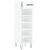 vidaXL Shoe Cabinet High gloss white Engineered wood, iron, aluminum alloy