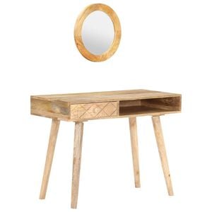 vidaXL Dressing Table Natural Mango Wood Solid Mango Wood Medium