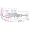 vidaXL Bed Frame White Steel Double Rectangular Metal Bed Frame