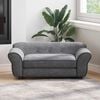 vidaXL Dog Sofa Dark Grey Plush (80% polyester, 20% cotton), solid fir wood