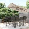 vidaXL Garden Bar Set Black PE rattan Large Garden Bar Set Rectangular