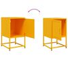 vidaXL Bedside Cabinet Set of 2 Mustard Yellow Steel Medium Storage