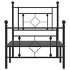 vidaXL Bed Frame Black Powder-Coated Steel Small Single Durable