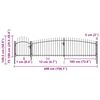 vidaXL Patio Fence Gate with Spear Top 16.4x3.3' Black
