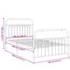 vidaXL Bed Frame White Steel Twin Bed Bed Frame Rectangular