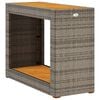 vidaXL Garden Side Table Grey and Brown PE Rattan Small Durable