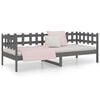 vidaXL Day Bed Grey Solid pine wood 35.4x78.7 in