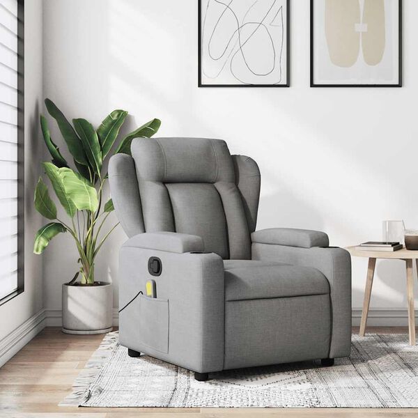 vidaXL Massage Recliner Chair Light grey