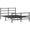 vidaXL Bed Frame Black Steel Double Bed Frame Rectangular Modern
