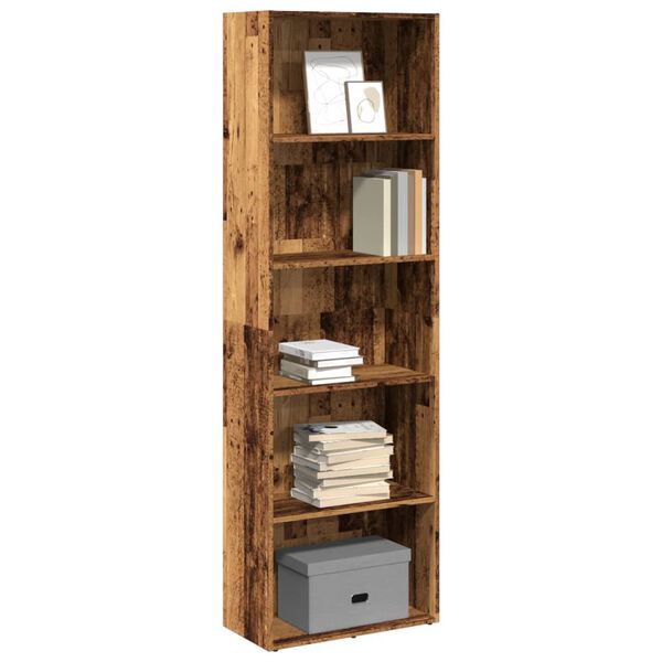 vidaXL Bookcase Old wood Engineered wood Tall Bookcase Rectangular