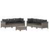 vidaXL Garden Lounge Set Gray PE rattan Modular Garden Lounge Set